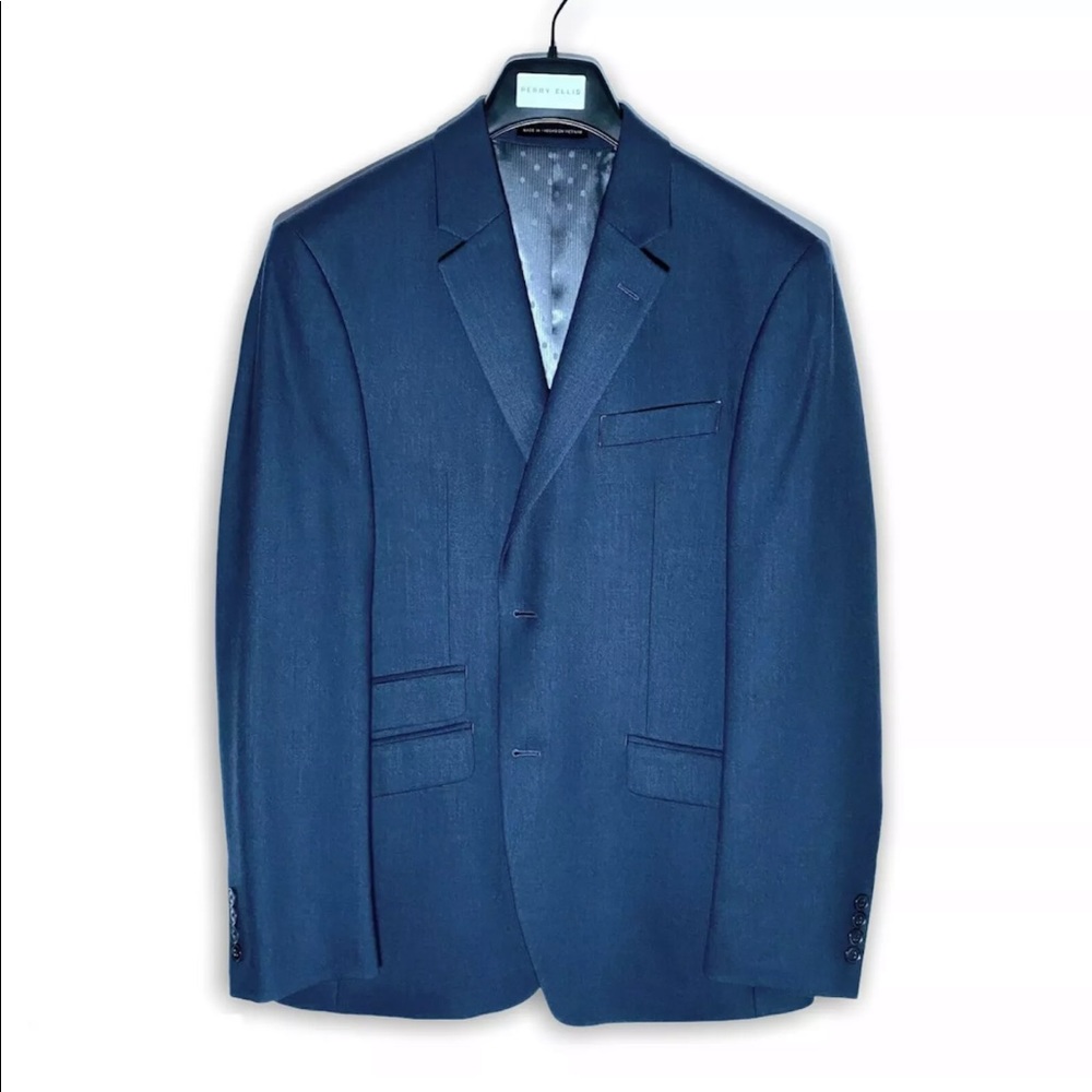 Perry Ellis Portfolio Navy Slim Fit Sport Coat